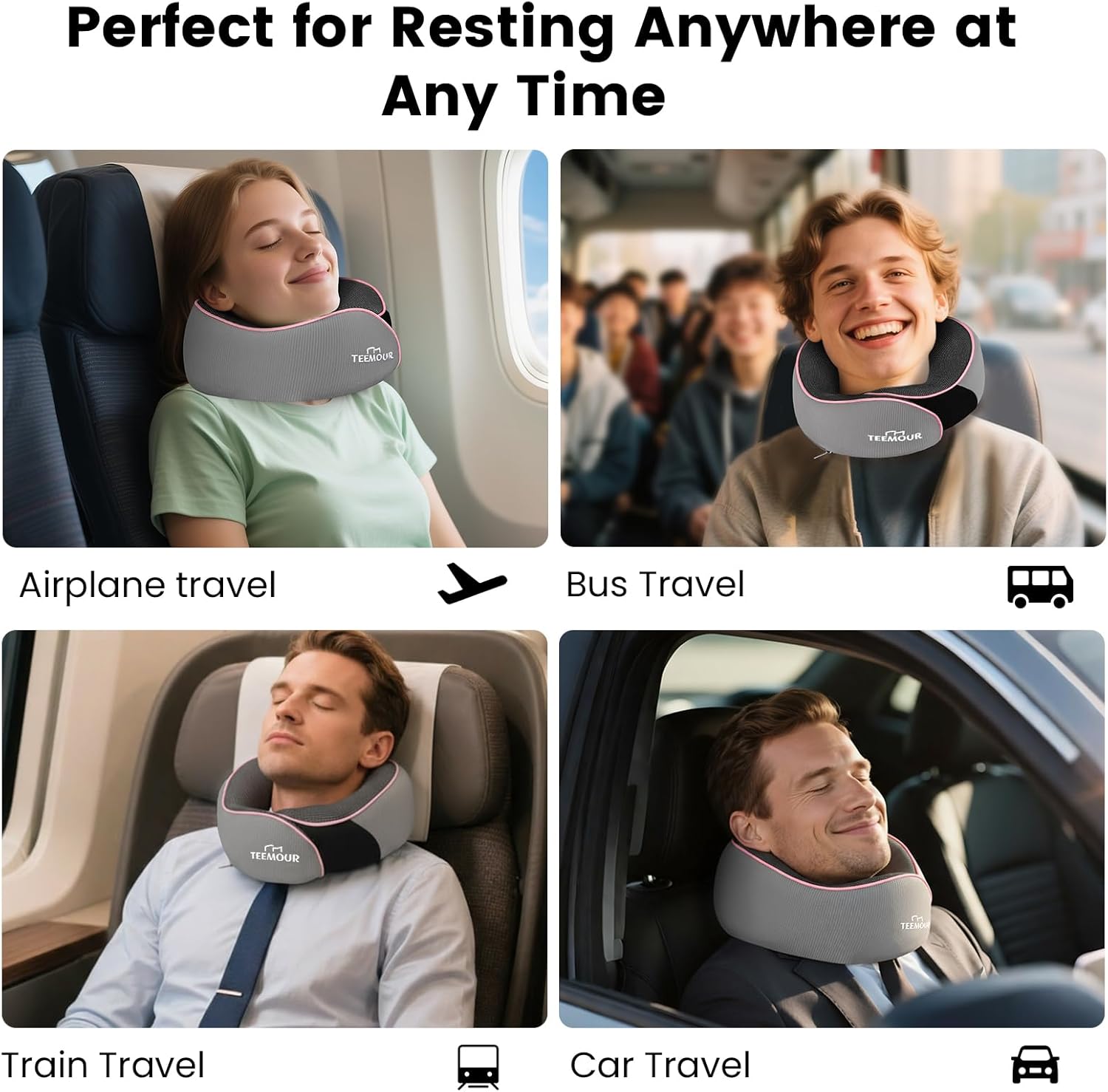 Thumbnail 4 de Memory Foam 360 Neck Travel Pillow with Mask