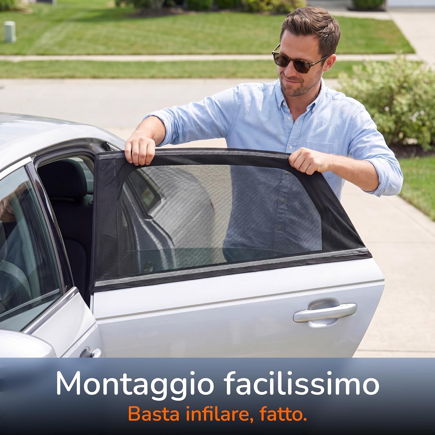 Detalle 2 de Upgrade4cars Parasole Auto per Bambini con Protezione UV TÜV UPF 15 – 2 pezzi