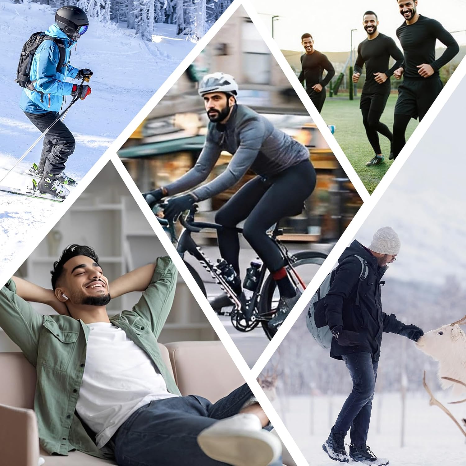Thumbnail 5 de AMIYOYO Thermo Unterhose Lange Thermounterwäsche Herren
