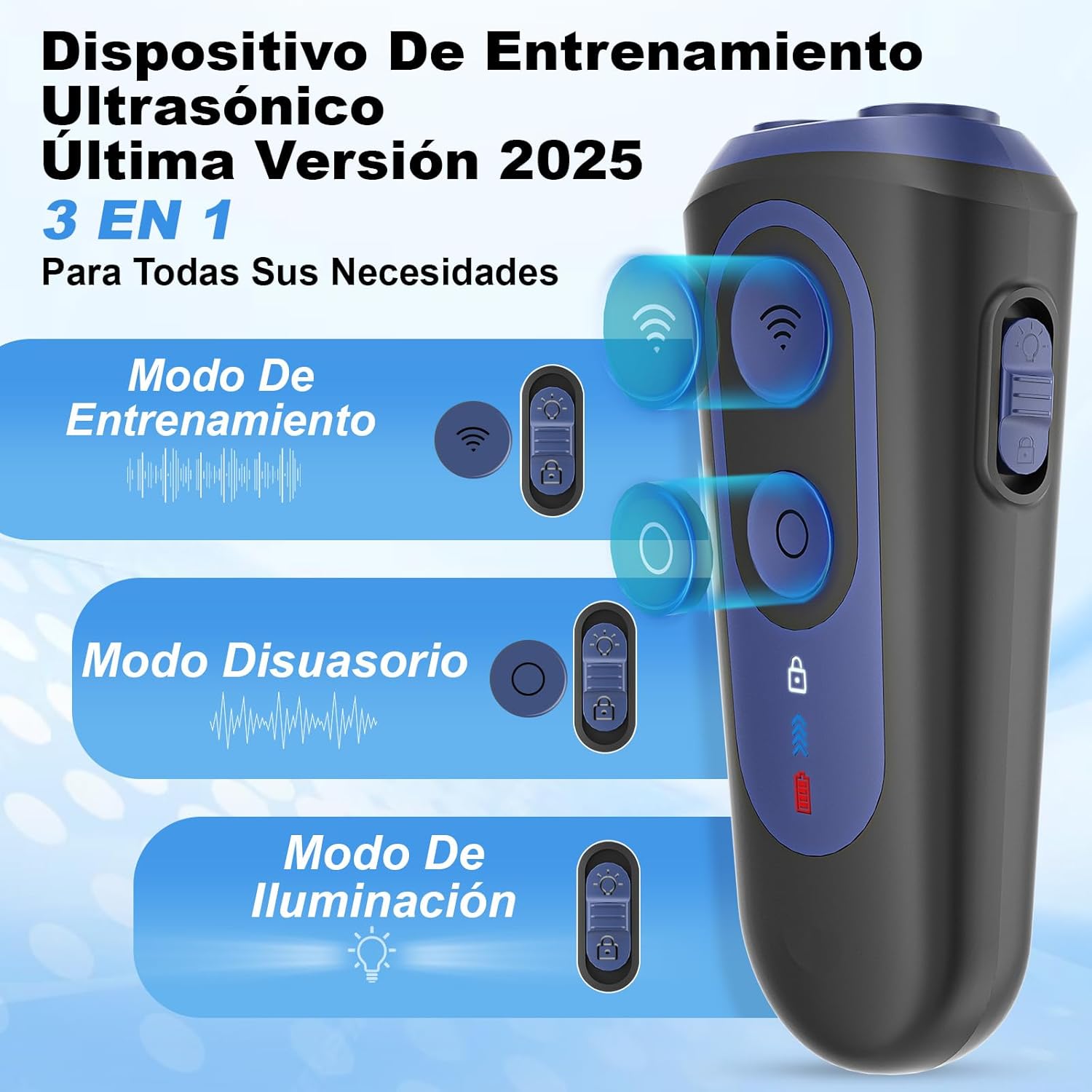 Detalle de Ahuyentador de Perros Ultrasónico 15M 📢