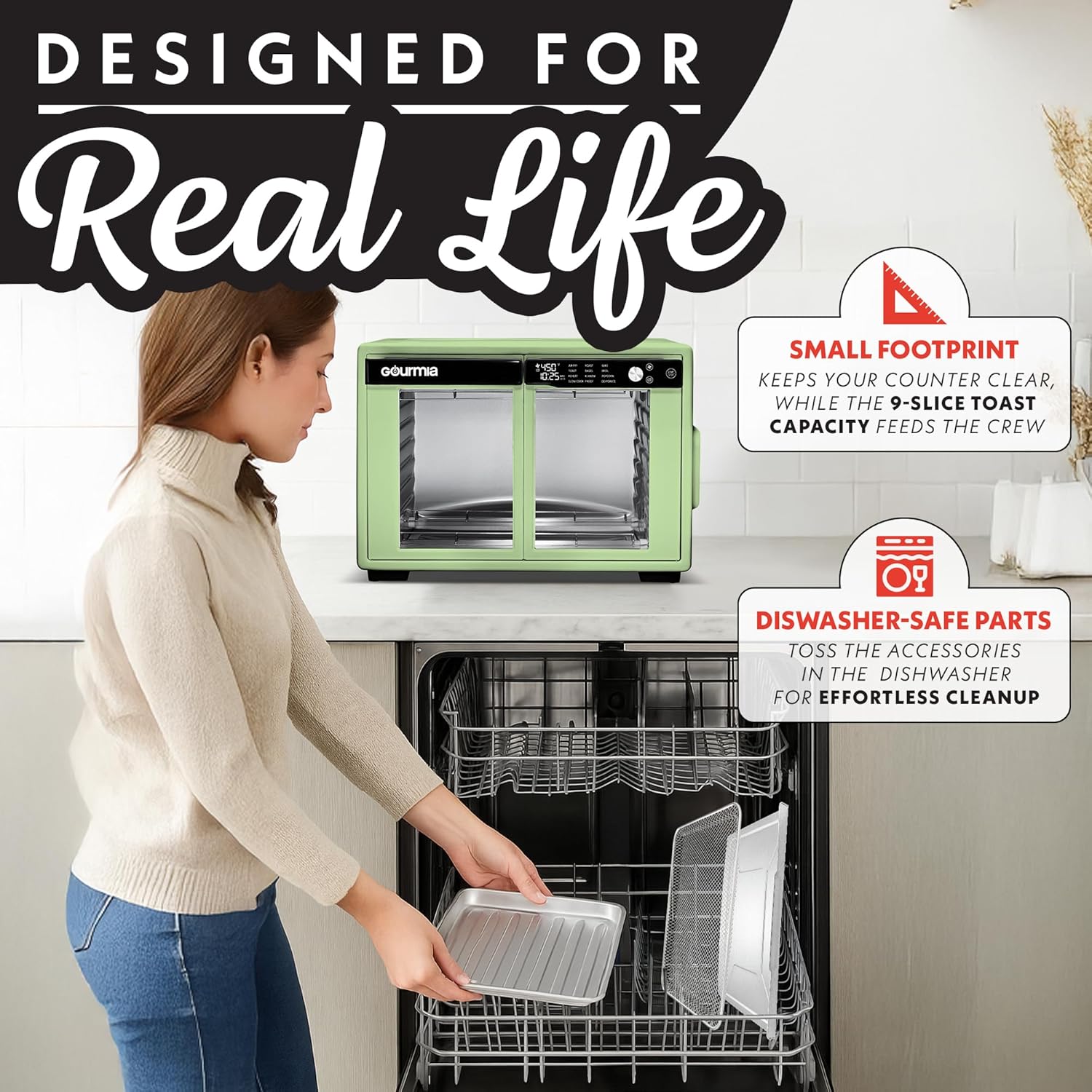 Thumbnail 6 de Gourmia 37 Qt French Door Air Fryer Oven
