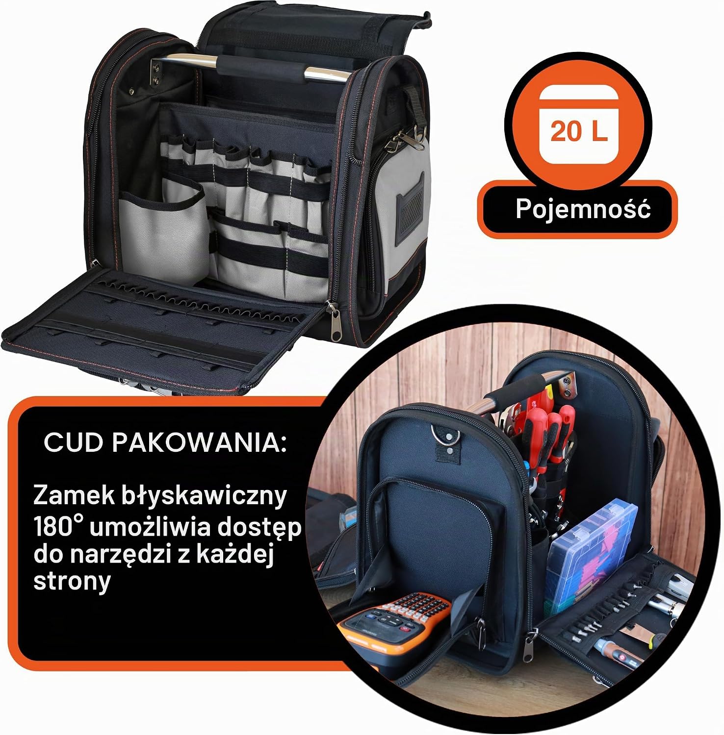 Thumbnail 3 de YPC Foreman XL – torba narzędziowa Oxford 600D, 30 kieszeni, wodoodporna