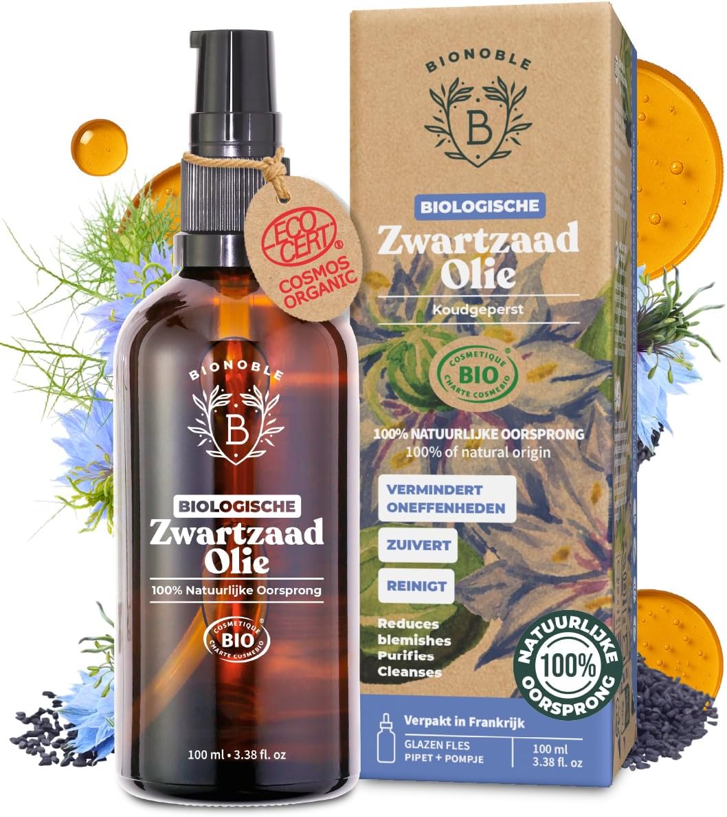 Detalle de BIONOBLE HVCB-NIGELLE-0100 biologische zwarte komijnolie, koudgeperst, 100 ml