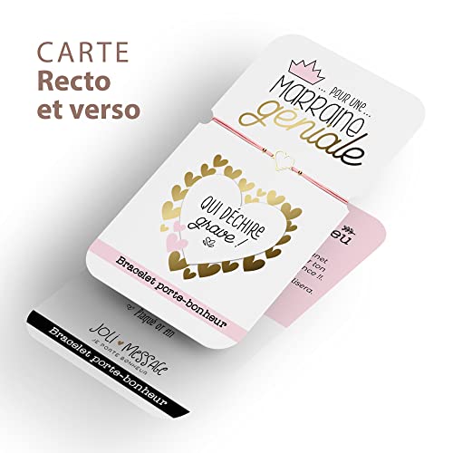 Thumbnail 1 de ÉNJA Création – Bracelet cordon cœur porte-bonheur avec carte et boîte cadeau