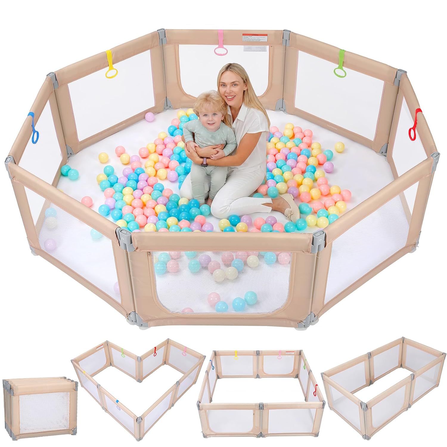 Detalle de Kidirect Baby Playpen 71" × 69