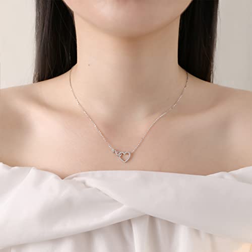 Detalle de Meissa Collar Plata Mujer Infinito Corazón: gargantilla 925 con circonitas