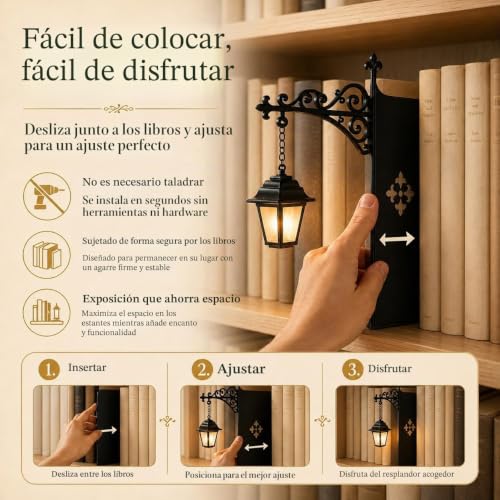 Thumbnail 6 de Aukojoy Linterna de biblioteca decorativa para estantería: luz LED suave para tu rincón de lectura