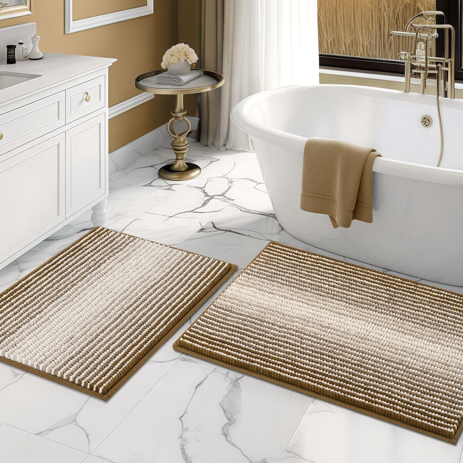 Thumbnail 6 de BSICPRO 2-Piece Chenille Bath Mat Set (Sage) with Non-Slip Backing