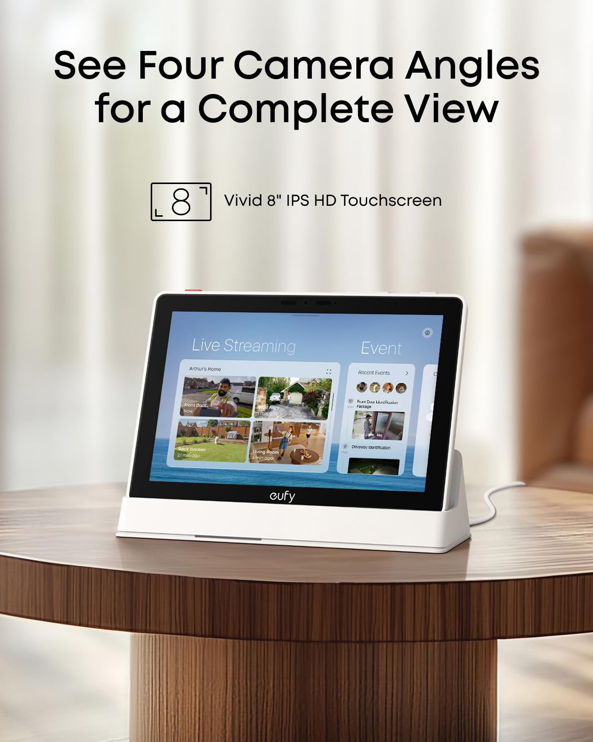 Thumbnail 1 de eufy Smart Display E10 (8-inch) Smart Home Hub with live alerts and four-view screen