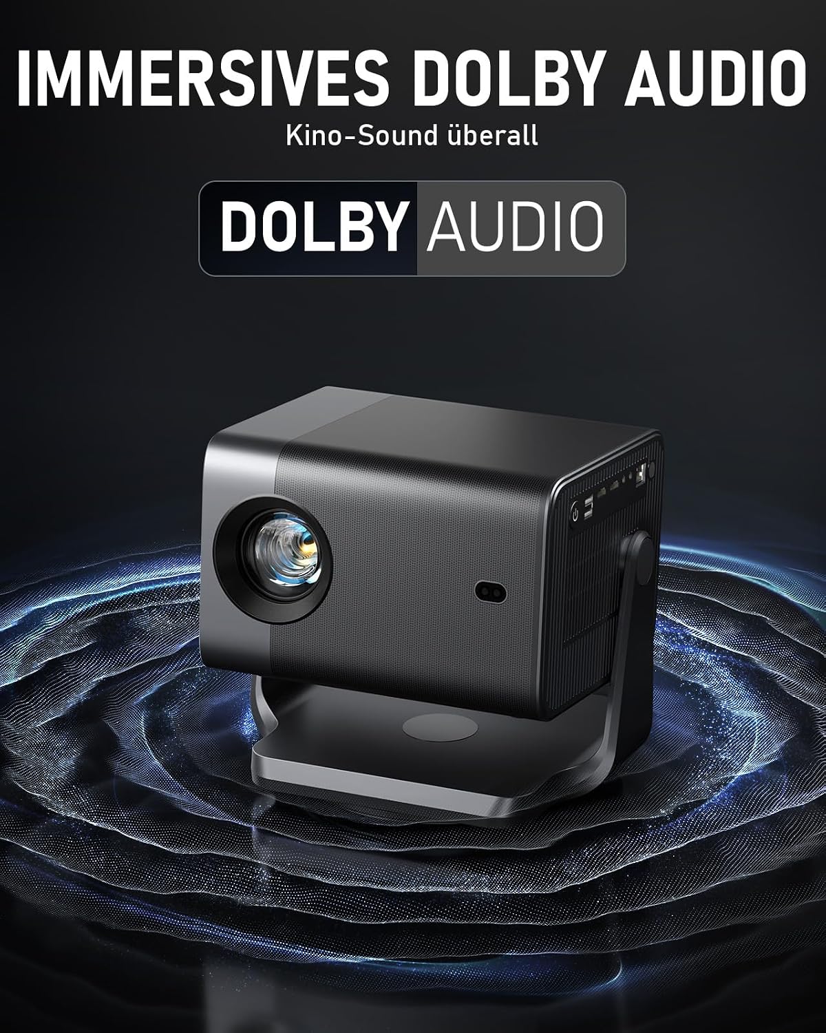 Detalle de Smart Beamer 4K mit Dolby Audio – 4000 ANSI Lumen, Auto Fokus und 6D-Trapezkorrektur