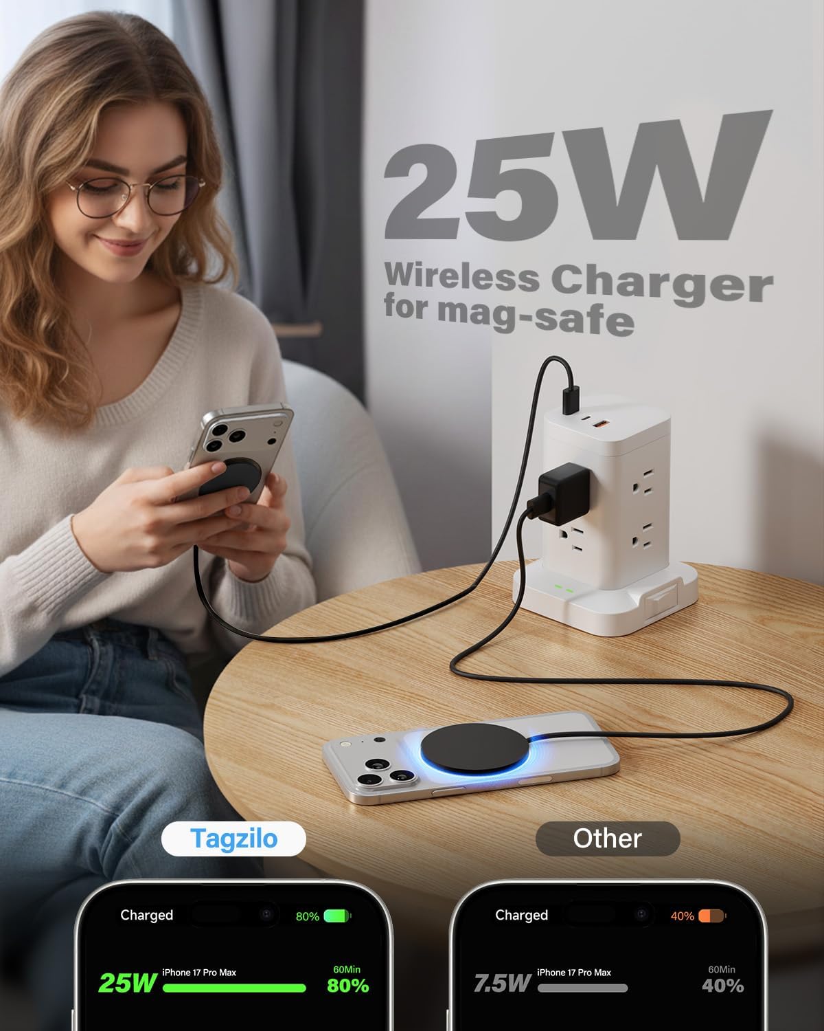 Detalle de Magnetic Wireless Charger 25W