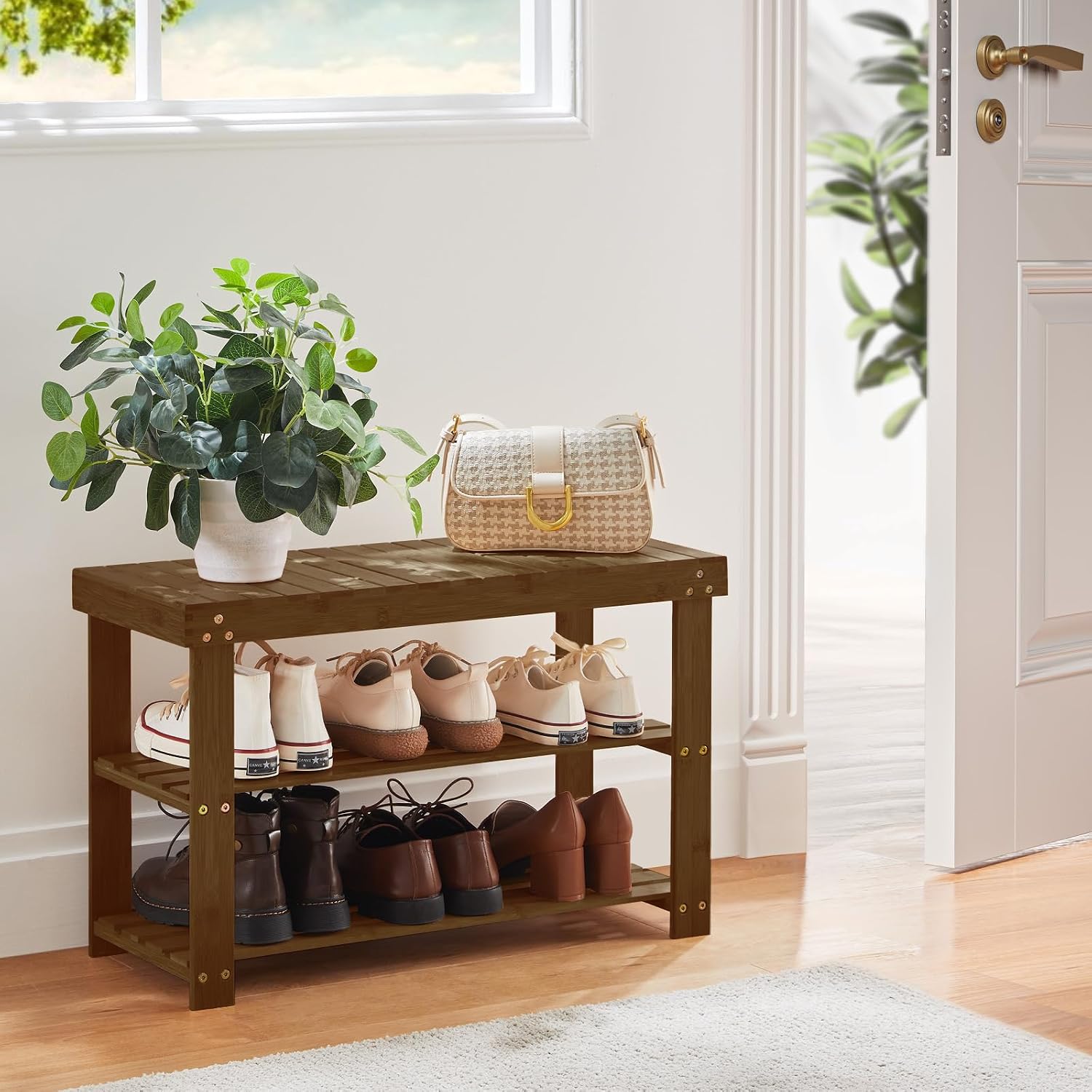 Thumbnail 6 de Pipishell 3-Tier Bamboo Shoe Rack Bench