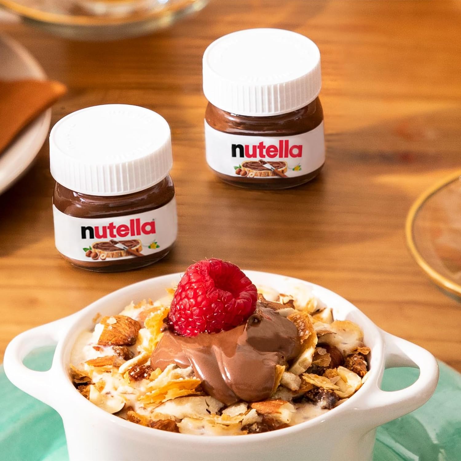 Detalle de Nutella Crema Spalmabile alle Nocciole e Cacao – 64 vasetti da 25 g, senza glutine e conservanti