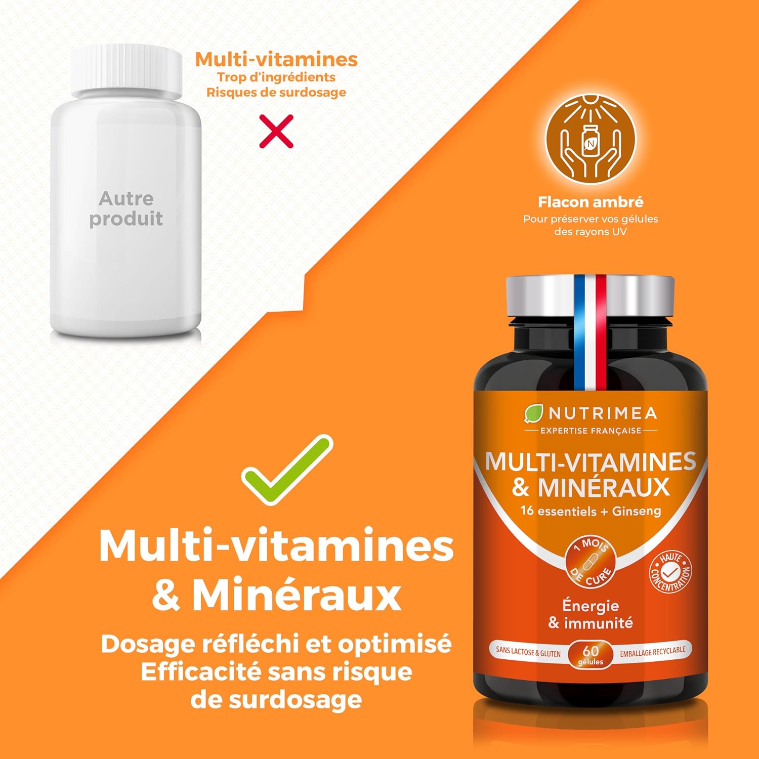 Detalle de Nutrimea Multivitamines et Minéraux au ginseng (16 vitamines & minéraux)