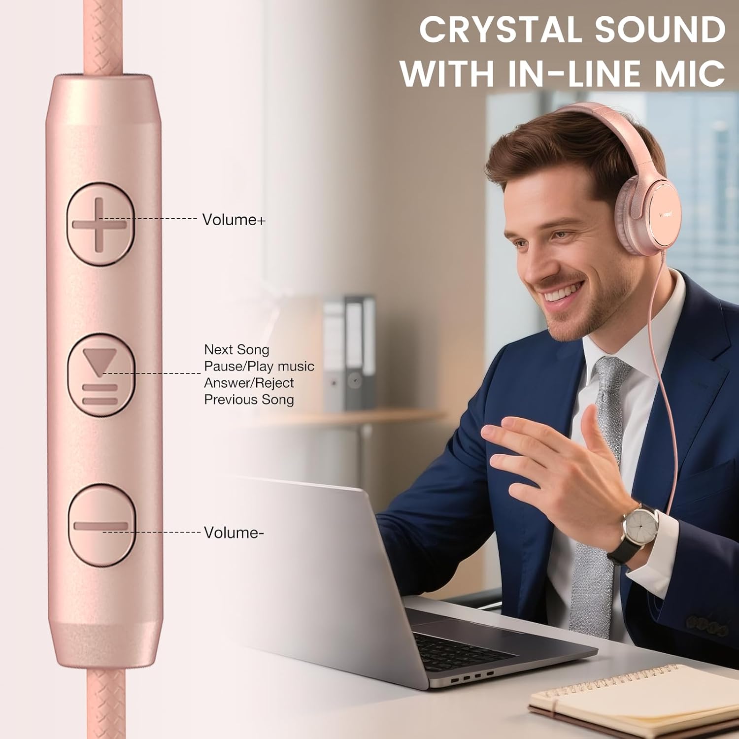 Thumbnail 5 de Wuopzf USB-C Wired Over-Ear Headphones with Microphone and Share Port