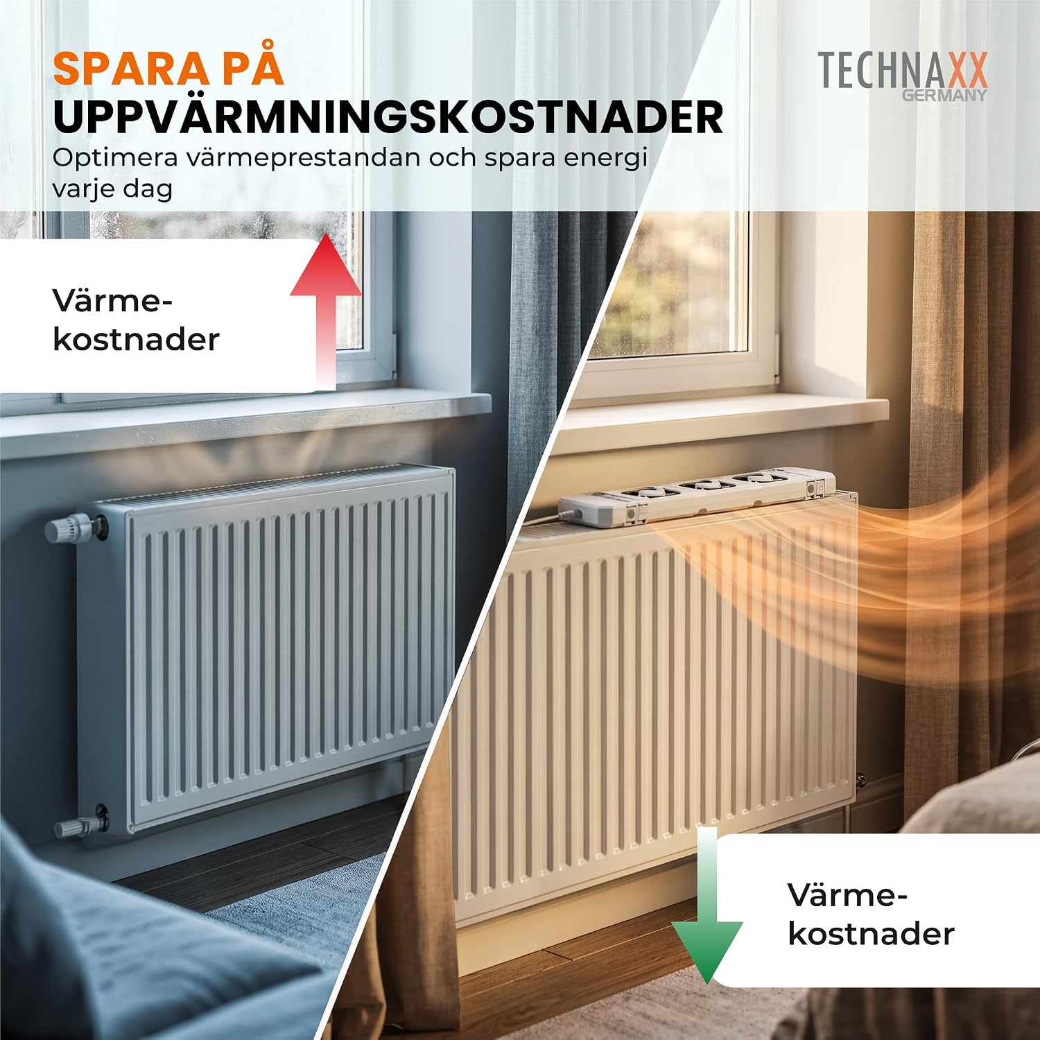 Detalle 2 de Technaxx TX-303 radiatorfläktförlängning för TX-302, 100–200 cm, under 20 dB
