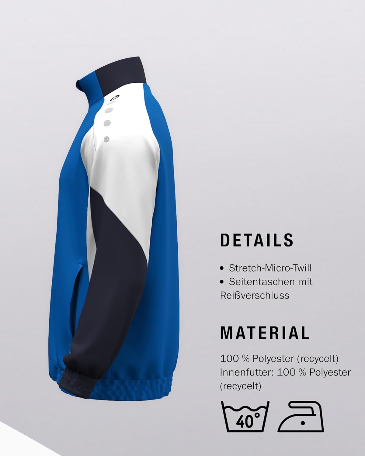 Thumbnail 4 de JAKO Dynamic Web Jacke Herren – elastisches Microsarga-Gewebe mit Keep Dry und Reißverschluss-Taschen