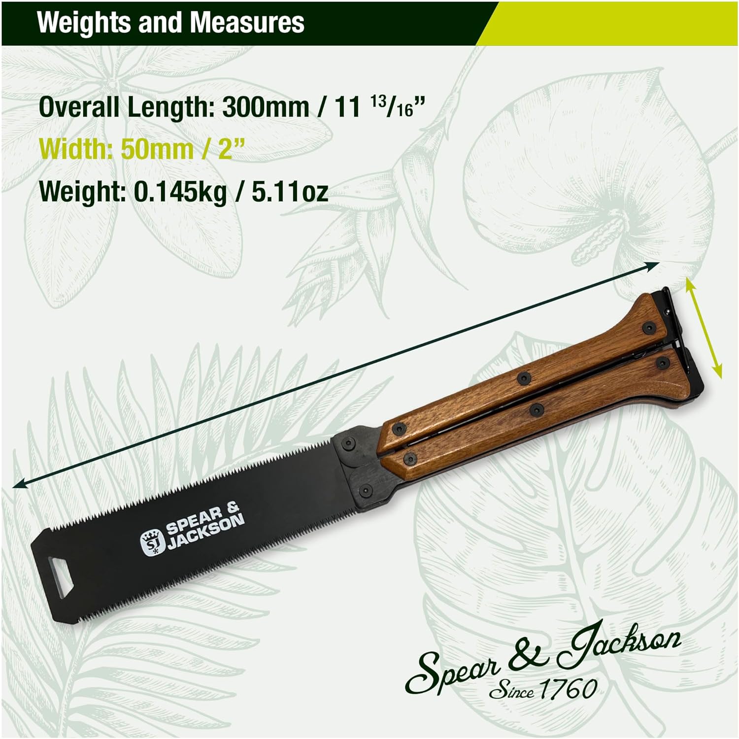 Detalle de Spear & Jackson 4976KEW Kew Gardens Collection: Sega a farfalla da giardino pieghevole da 6”