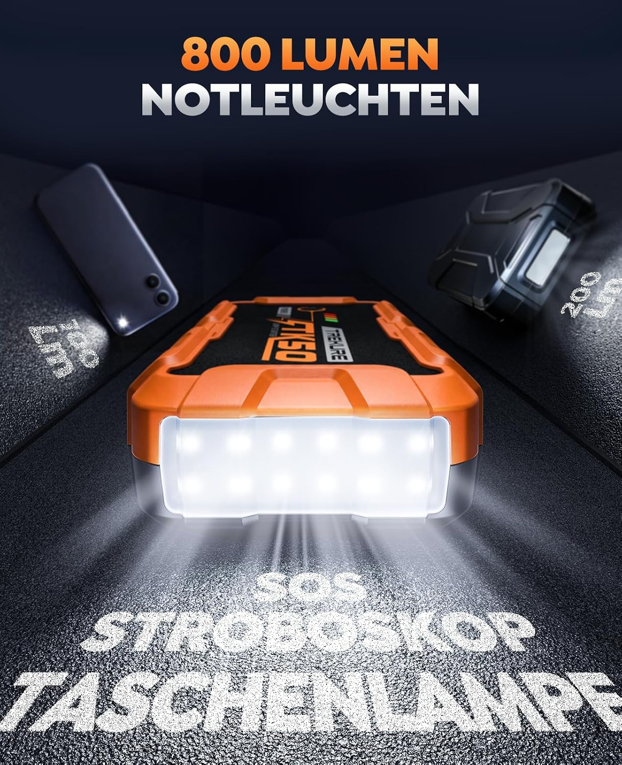Detalle de Starthilfe Powerbank 9000A für PKW – All Gas/12,0L Diesel