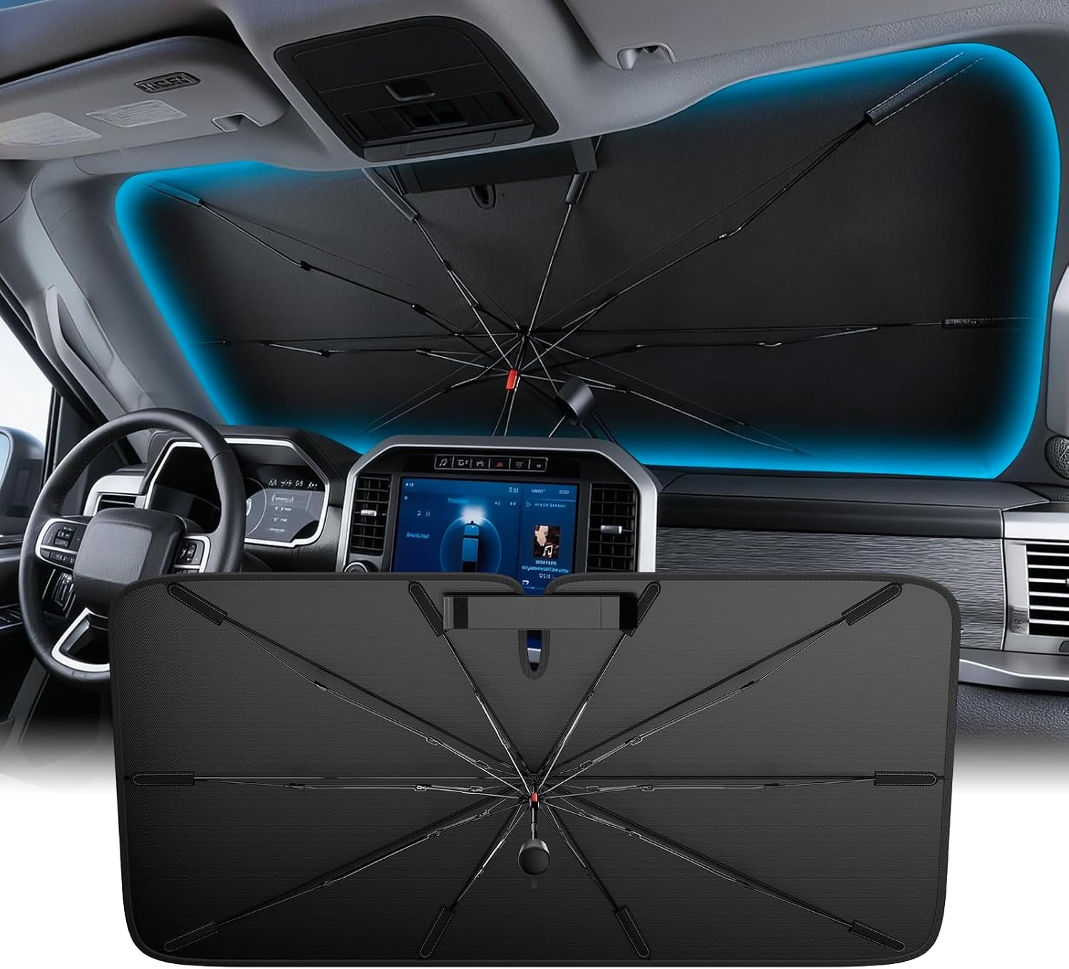 Thumbnail 6 de Wigoo Windshield Sun Shade Umbrella for Tesla Model Y (2020–2026) Juniper