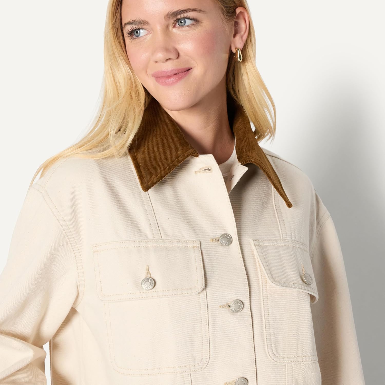 Thumbnail 3 de Amazon Essentials Damen Oversize-Jeansjacke mit kontrastierendem Kragen