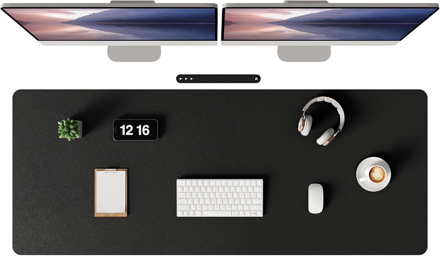 Detalle de MOLMO Non-Slip Desk Mat: Waterproof Leather Writing Pad (120 x 43 cm) – Large Desk Protector for Office & Home