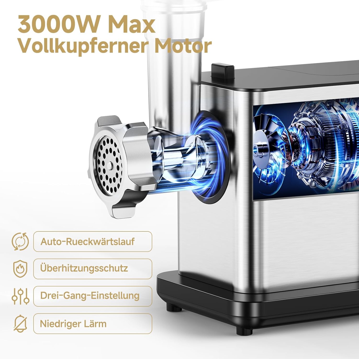 Thumbnail 2 de AAOBOSI Fleischwolf Elektrisch 3000W max