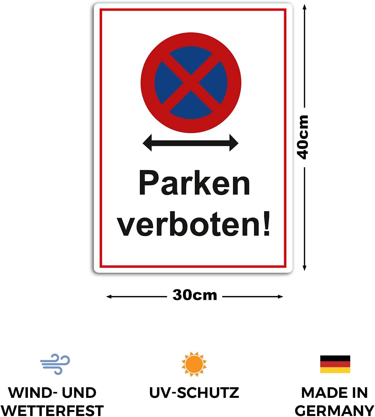 Thumbnail 2 de STROBO Absolutes Halteverbot Schild 30x40