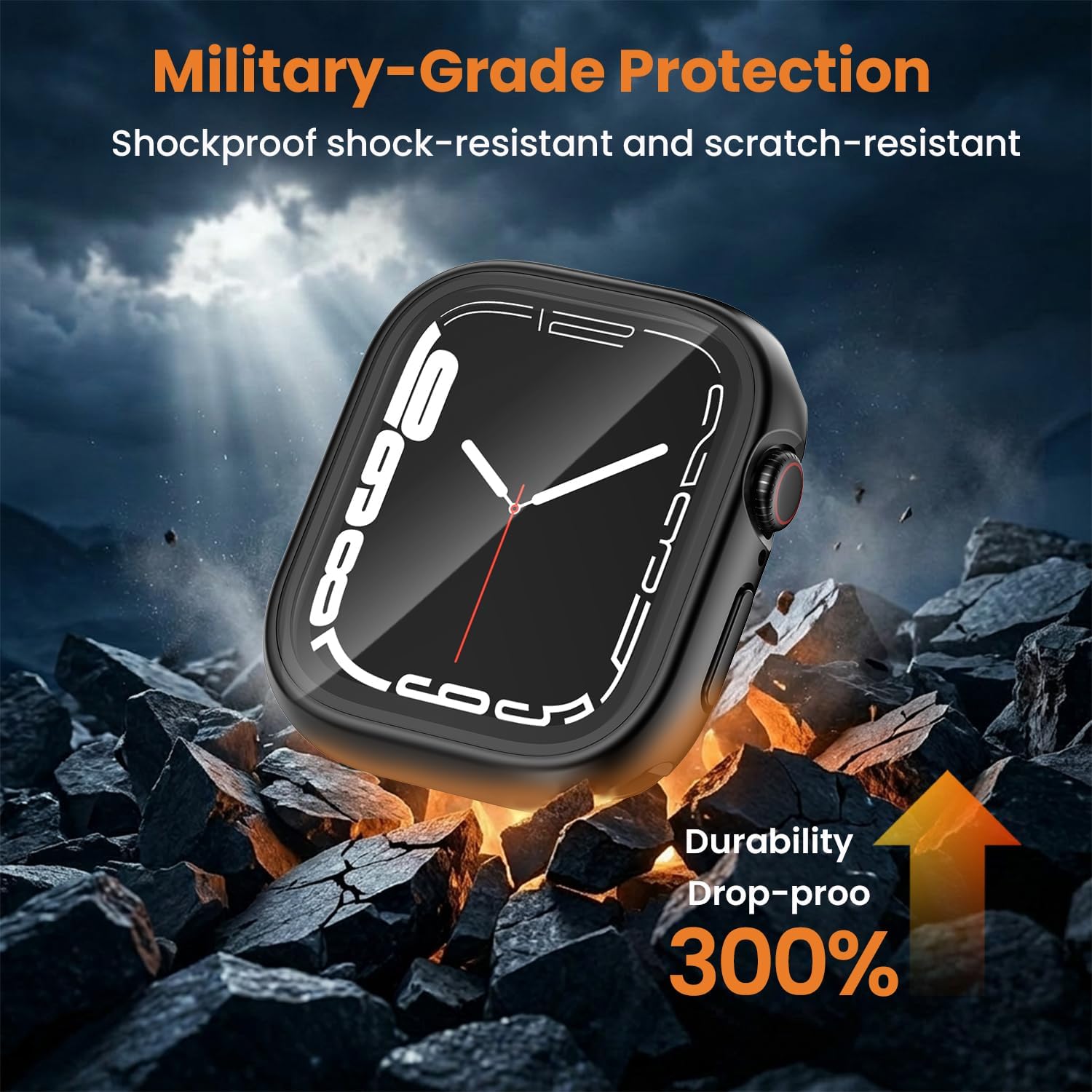 Detalle de YIJDACASE 3 in 1 Waterproof Case for 44mm Apple Watch SE 3/2/1 Series 6/5/4