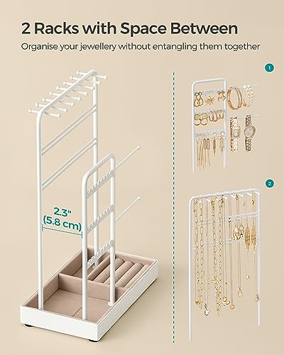 Detalle de SONGMICS Jewellery Stand, Jewellery Display Stand with Velvet Tray