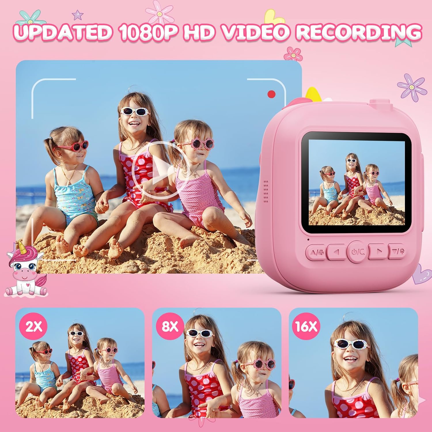 Thumbnail 2 de CAMCLID Kids Instant Camera 2.4" with 32GB card