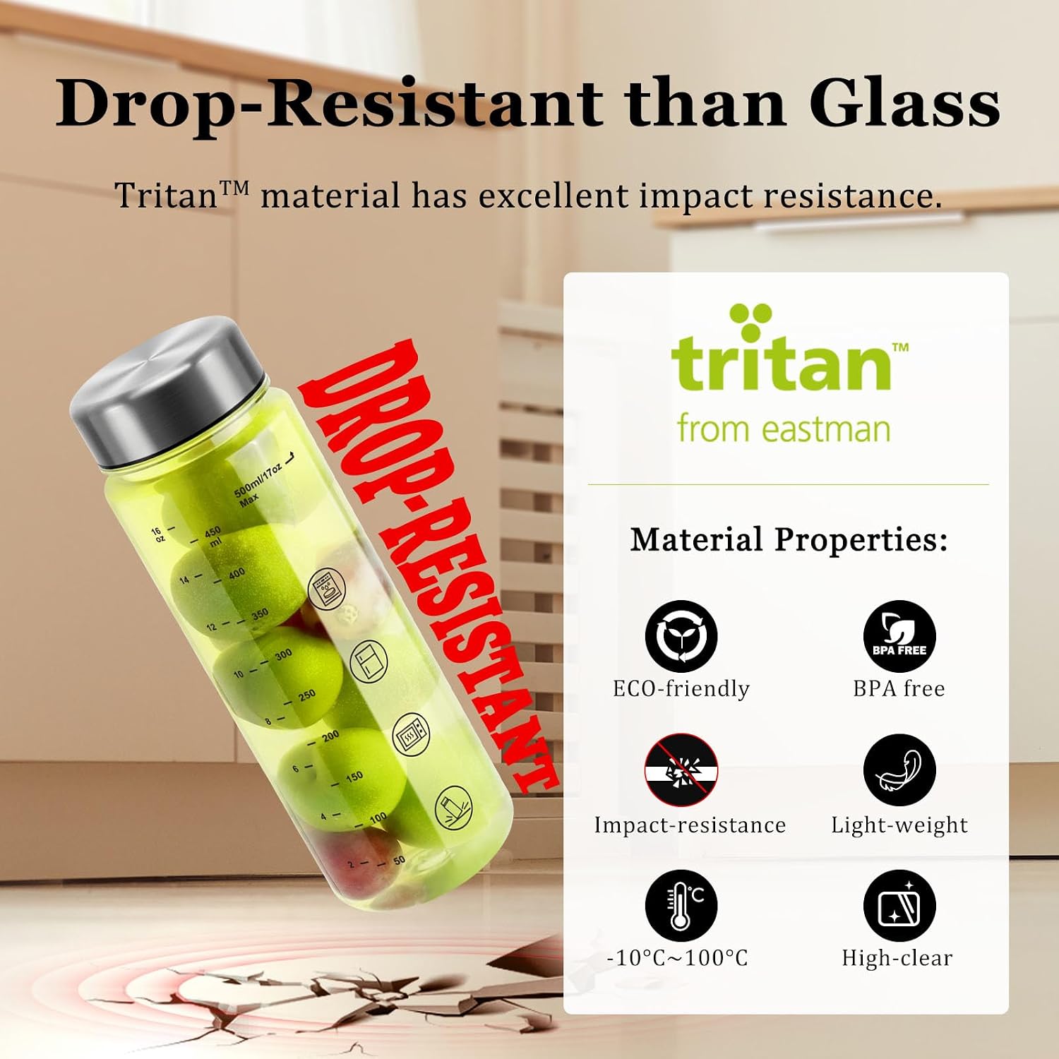Detalle 2 de BuildLife 500ml Tritan water bottle pack