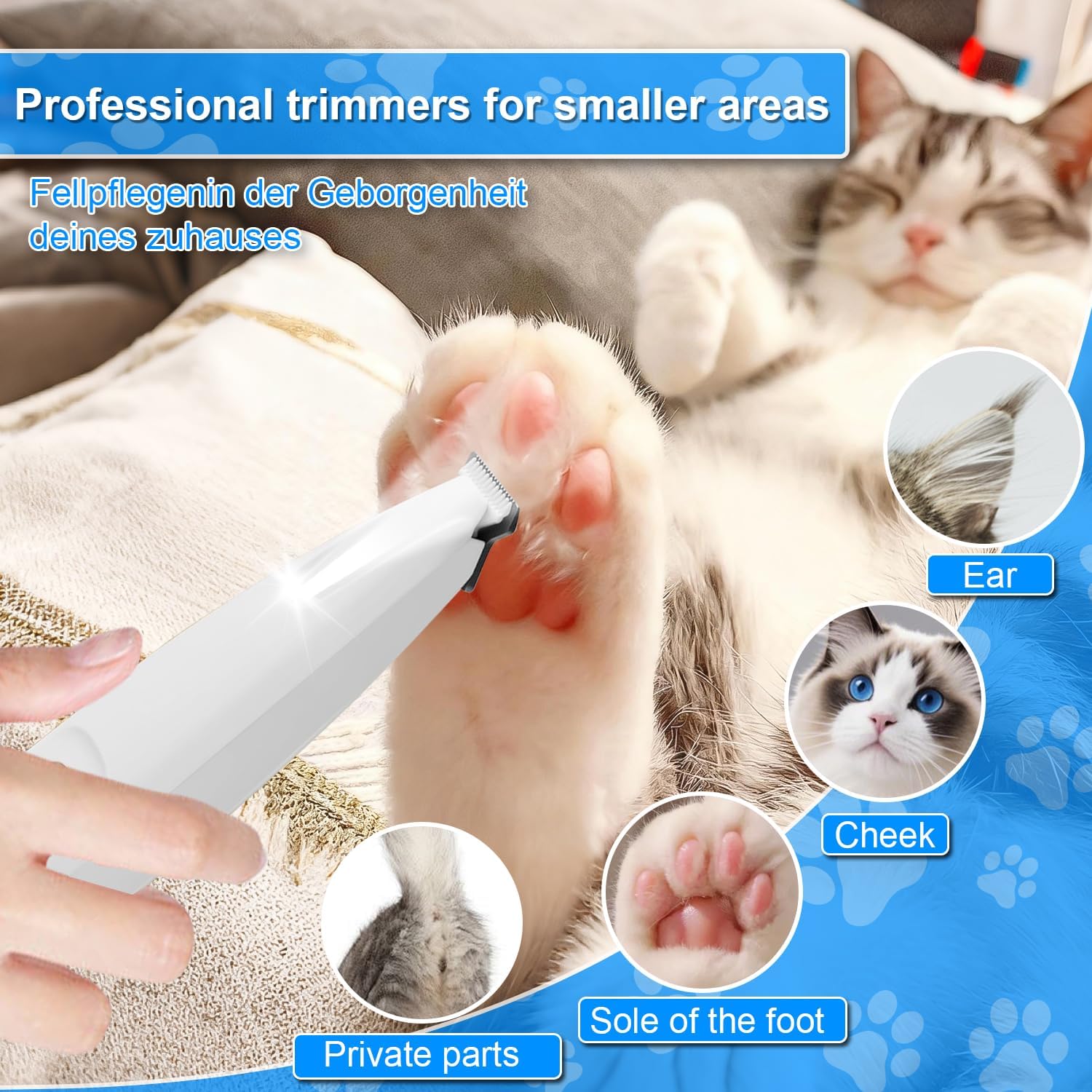 Detalle 2 de PawTrim Pro Haustiertrimmer kabellos ⛑️✂️🐶🐱