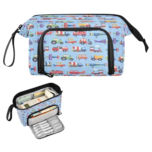 Thumbnail 1 de Mnsruu Trousse à crayons grande capacité, motif avions et voitures, 24 x 9,5 x 15 cm