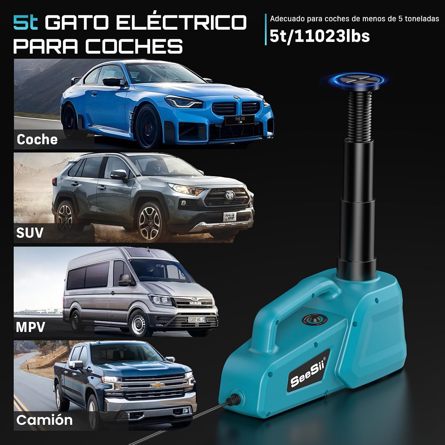 Detalle de SEESII Gato Hidráulico 5T 12V para coche