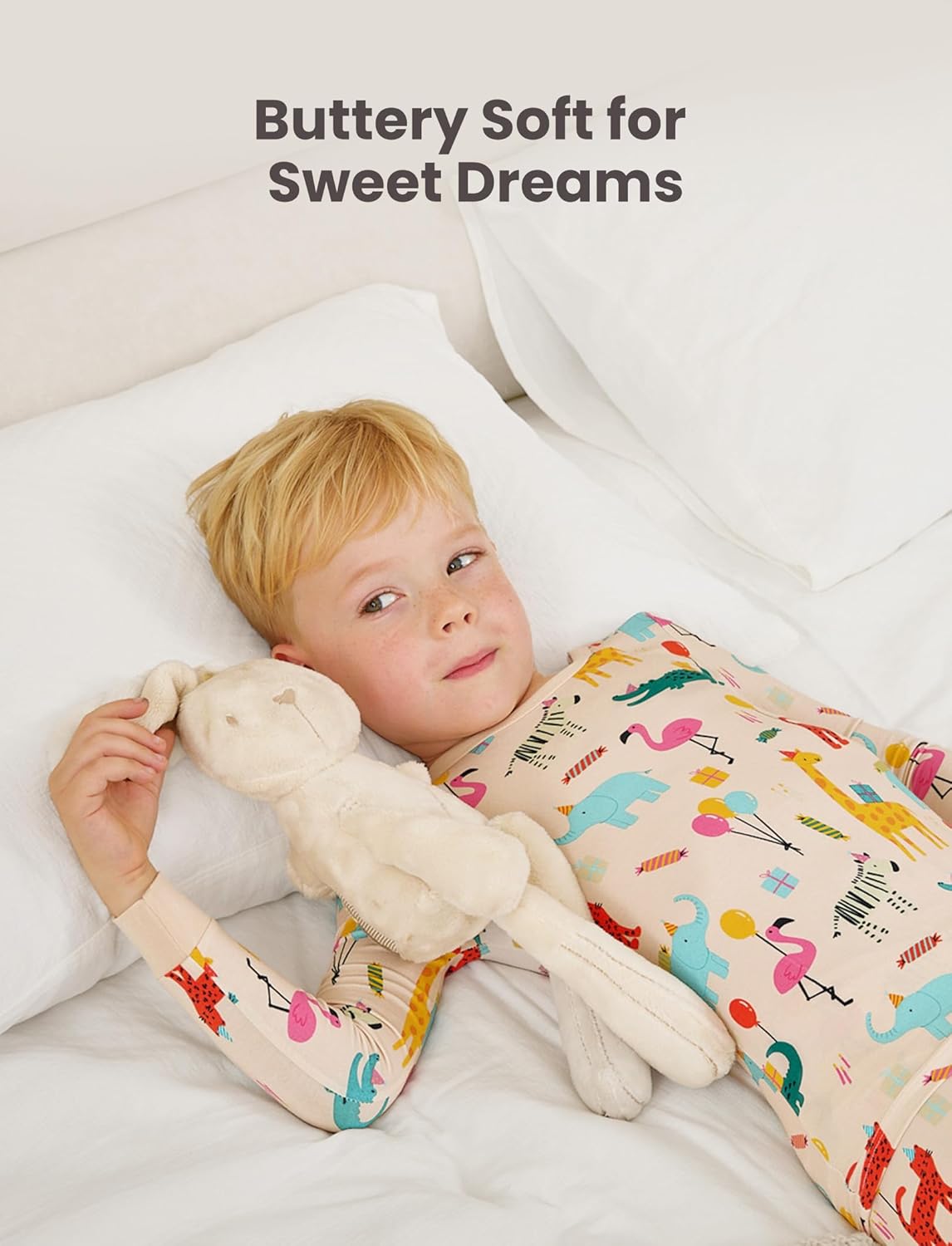 Detalle de PATPAT Bamboo Viscose Toddler Pajama Sets (93% Viscose from Bamboo) — Ultra-Soft Snug Fit Sleepers