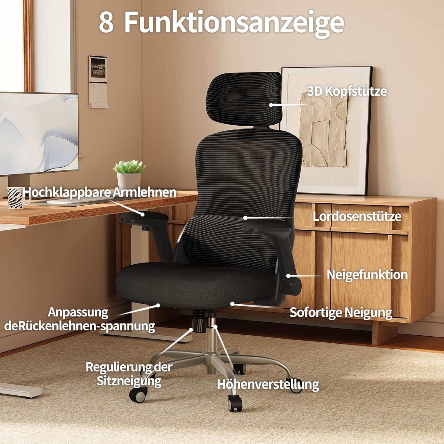 Thumbnail 5 de TRALT Bürostuhl Ergonomisch 150 kg 💺