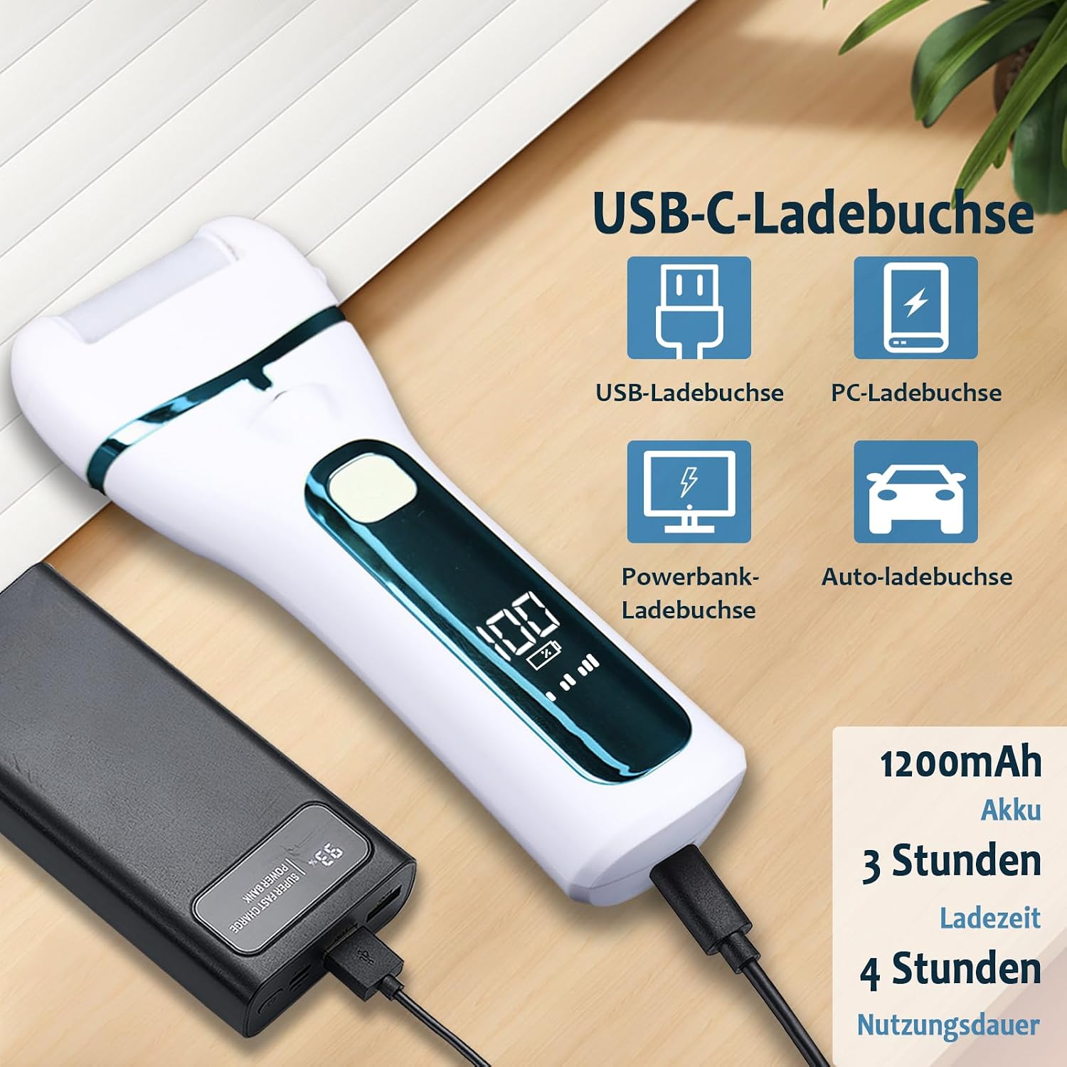 Detalle de Rapeuse Piedi Elettrici 16 in 1: kit professionale per pedicure con 3 rotoli, ricaricabile e impermeabile
