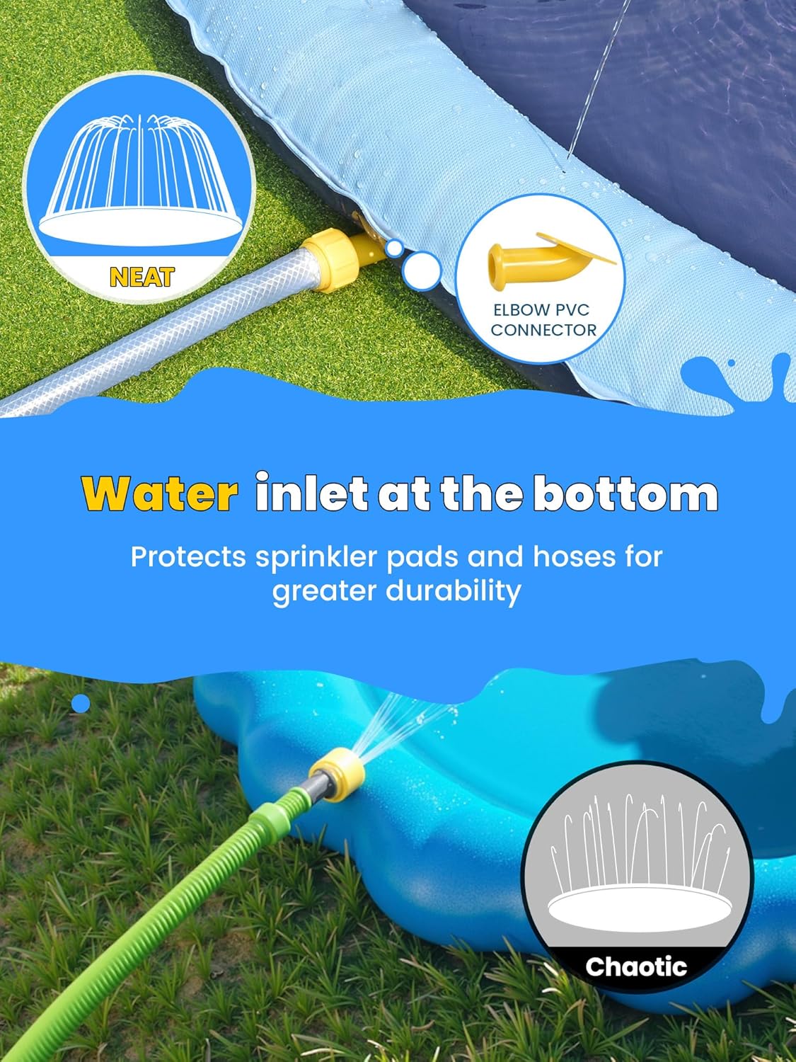 Thumbnail 3 de VISTOP Non-Slip Splash Pad for Kids and Dog (127 inch) – Thickened Water Sprinkler Play Mat