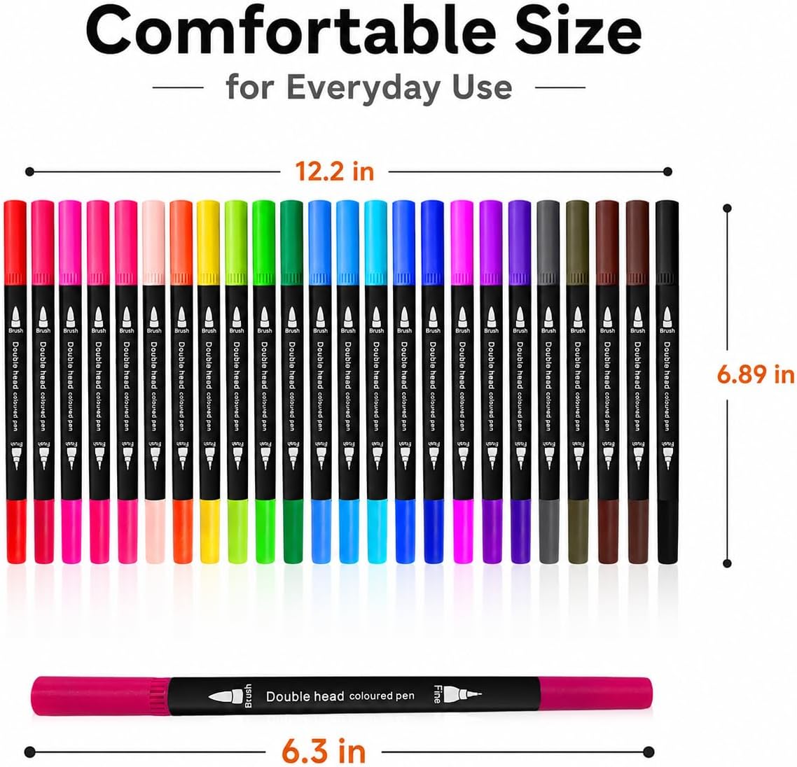 Thumbnail 6 de FZMIT 24 Colouring Pens: Dual-Tip Brush Pens and Fineliners for Creative Drawing