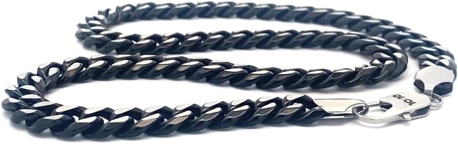 Detalle de 10:10 Collana da Uomo in Acciaio Inox – Catena Cubana Grumetta con Rivestimento PVD