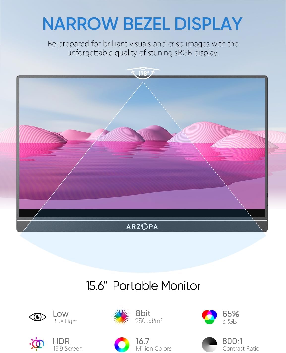 Detalle de ARZOPA A1 Portable Monitor 15.6" FHD IPS