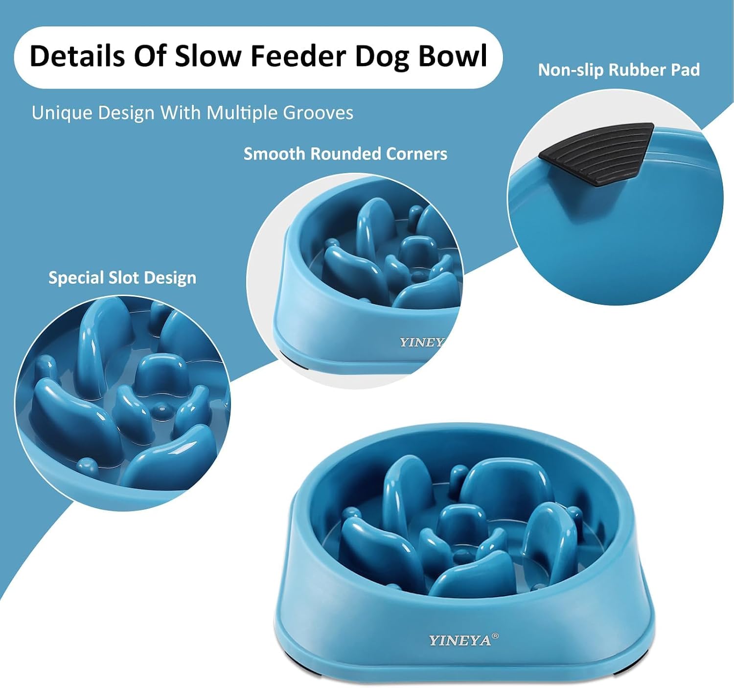 Thumbnail 3 de YINEYA Slow Feeder Dog Bowls: Large Breed Maze Design for Healthier, Slower Eaters