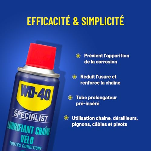 Detalle de WD-40 Specialist Lubrifiant Chaîne Vélo Toutes Conditions 250 ml
