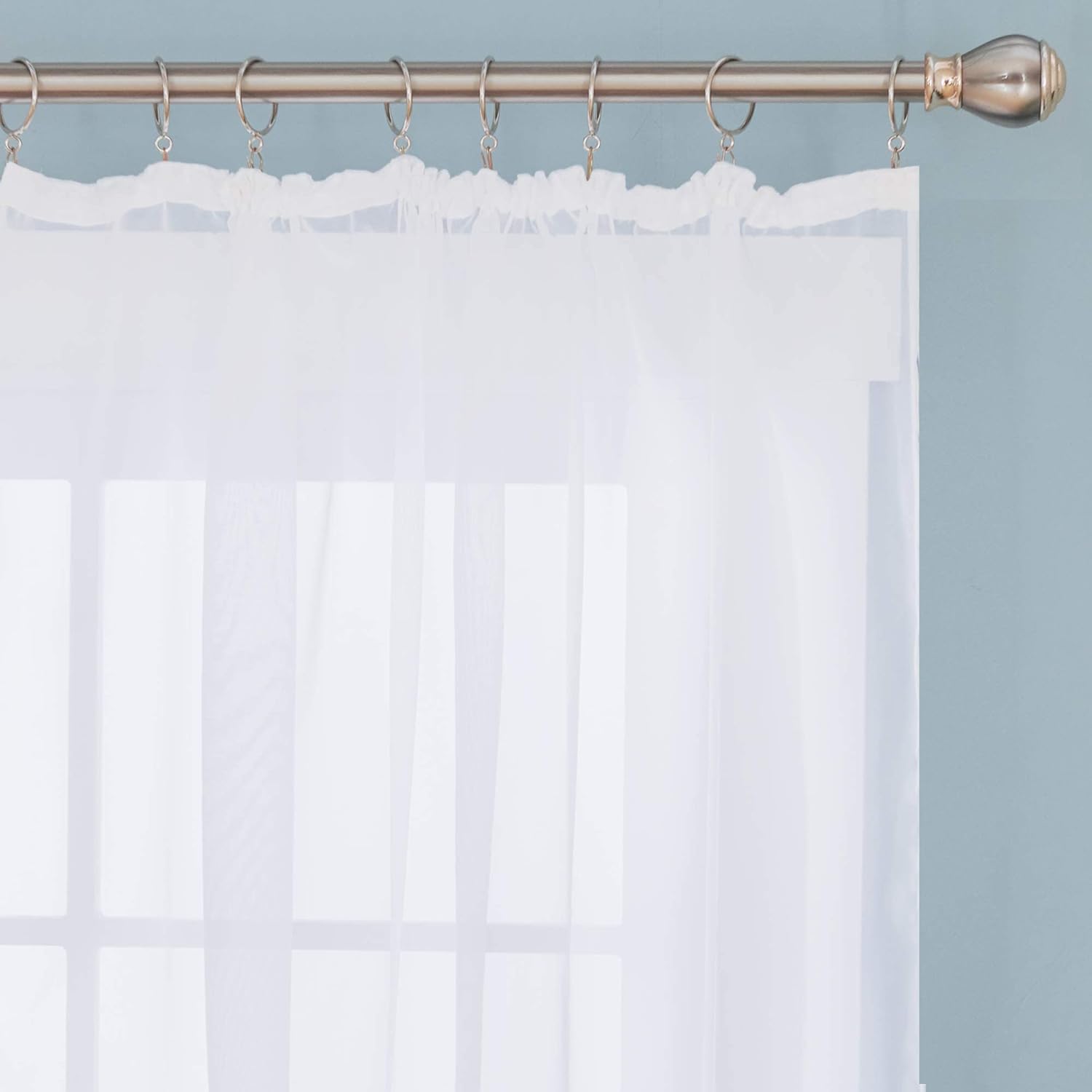 Thumbnail 2 de Deconovo Visillos Cocina Blanco con Bolsillos para Ventanas 140x183