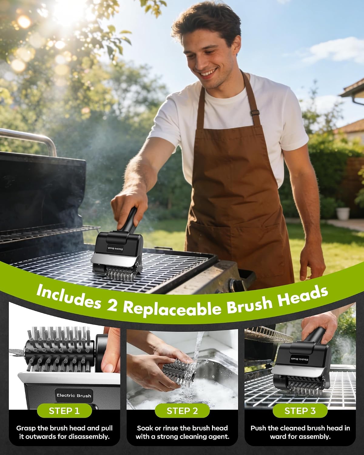 Thumbnail 4 de YIGU Electric Grill Brush for Outdoor Grills