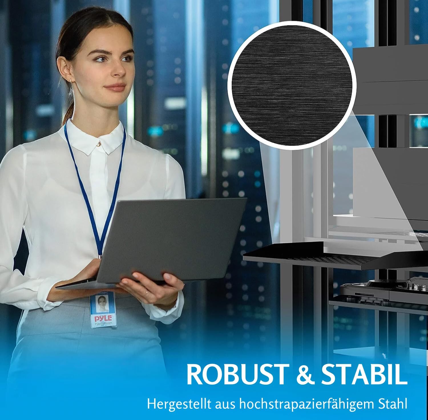 Thumbnail 4 de Pyle Fachboden 2er-Set 19 Zoll 1U Rack Shelf – belüfteter Stahlrackboden mit 50 kg Tragkraft