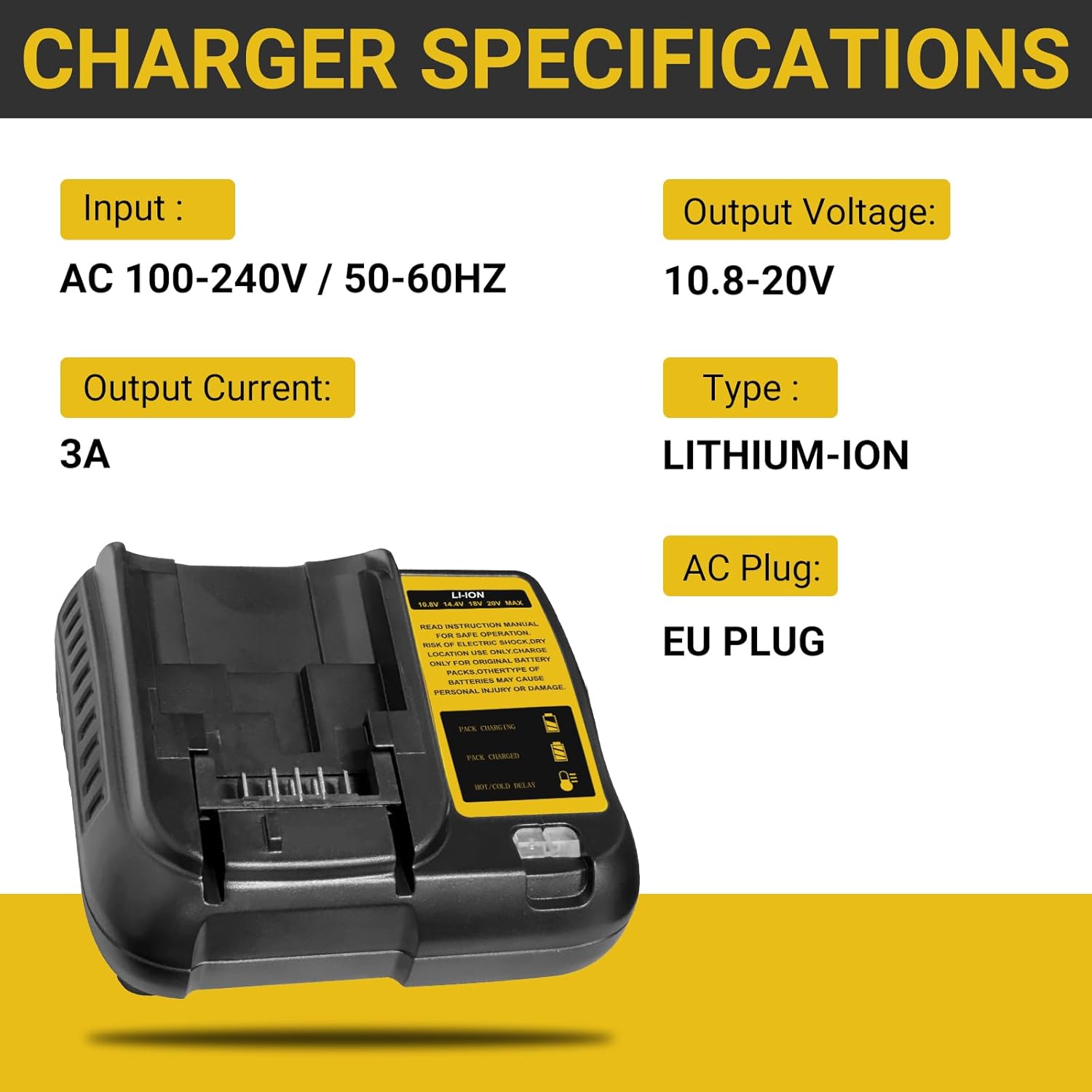 Detalle 2 de Kit sostituzione Dewalt 18V: 2 batterie 5000mAh + caricatore DCB107 con indicatore LED