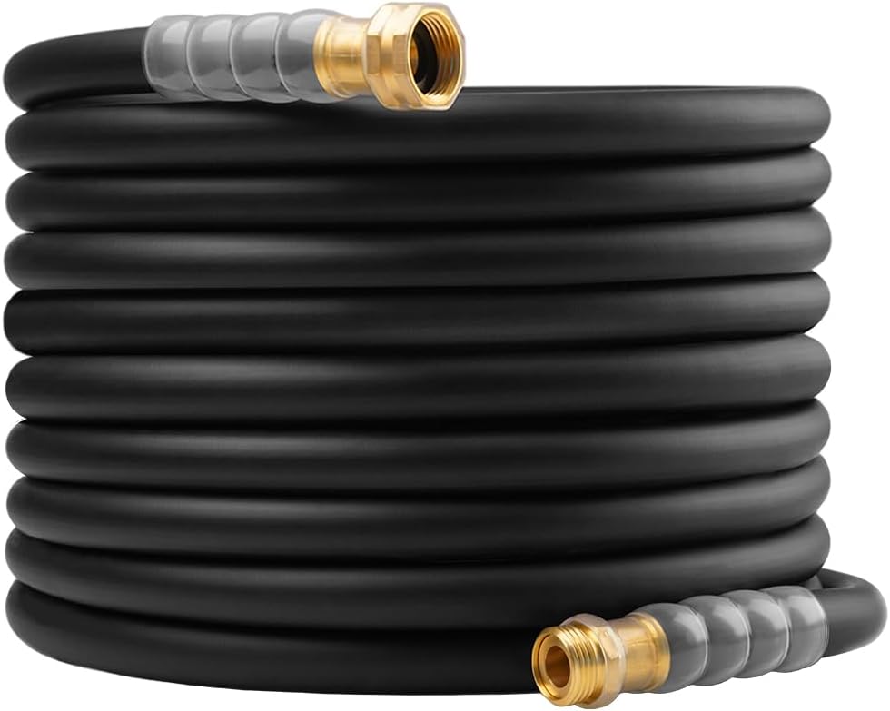 LANGARA 75 ft 5/8-Inch Hybrid Rubber Garden Hose, 300 PSI, Brass Fittings