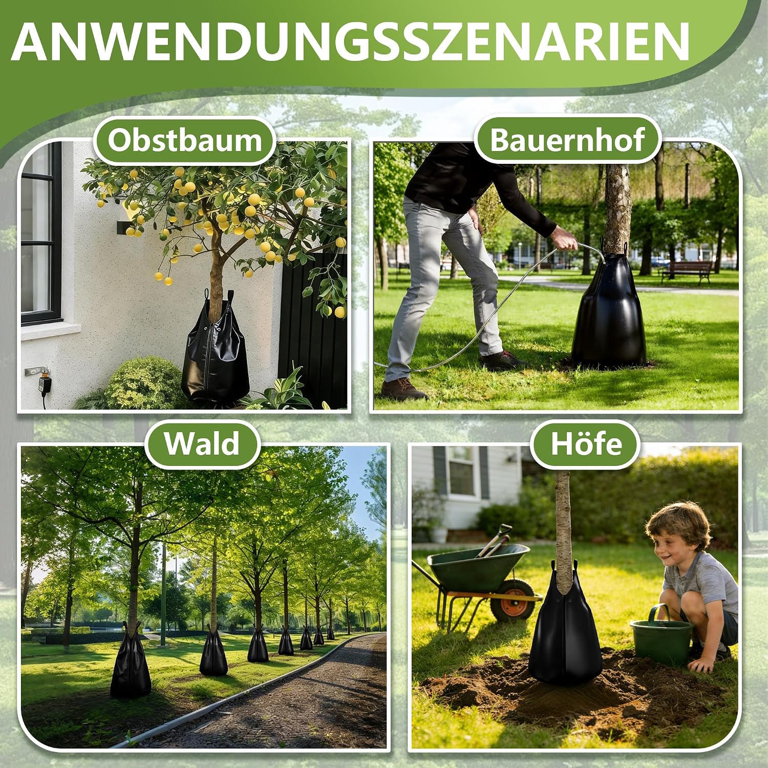 Thumbnail 6 de UISEBRT 75 L Tree Watering Bags, UV-Resistant PVC, Zip Closure, Set of 5